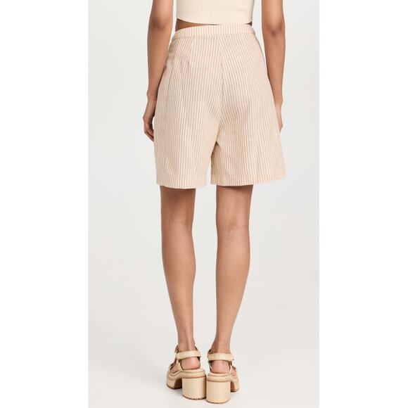 New 87Origins Stripe Linen Shorts in White/Cream Size 8 - Picture 2 of 10